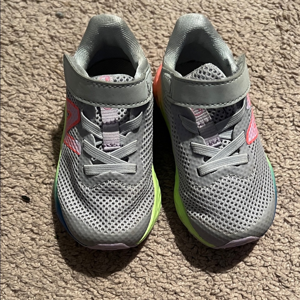 New Balance Kids Sneakers in Gray with Neon Accents